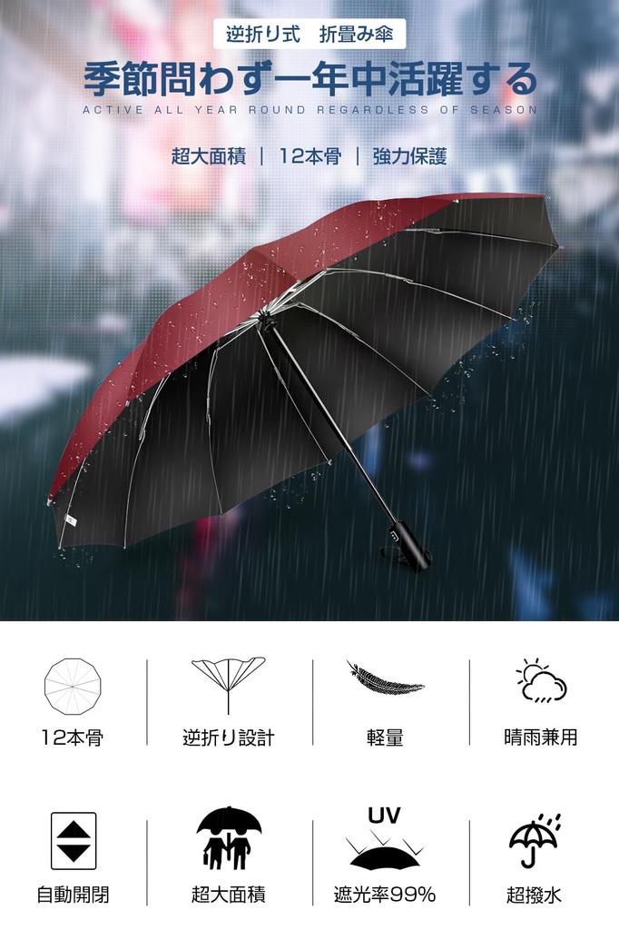 Складной зонт с 12 автоматическими складными спицами обратного сложения, легкий, термостойкий, с защитой от УФ-лучей, от дождя или тайфуна и сильного дождя, идеально подходит для мужчин и в качестве подарка на день, очень большие спицы,
