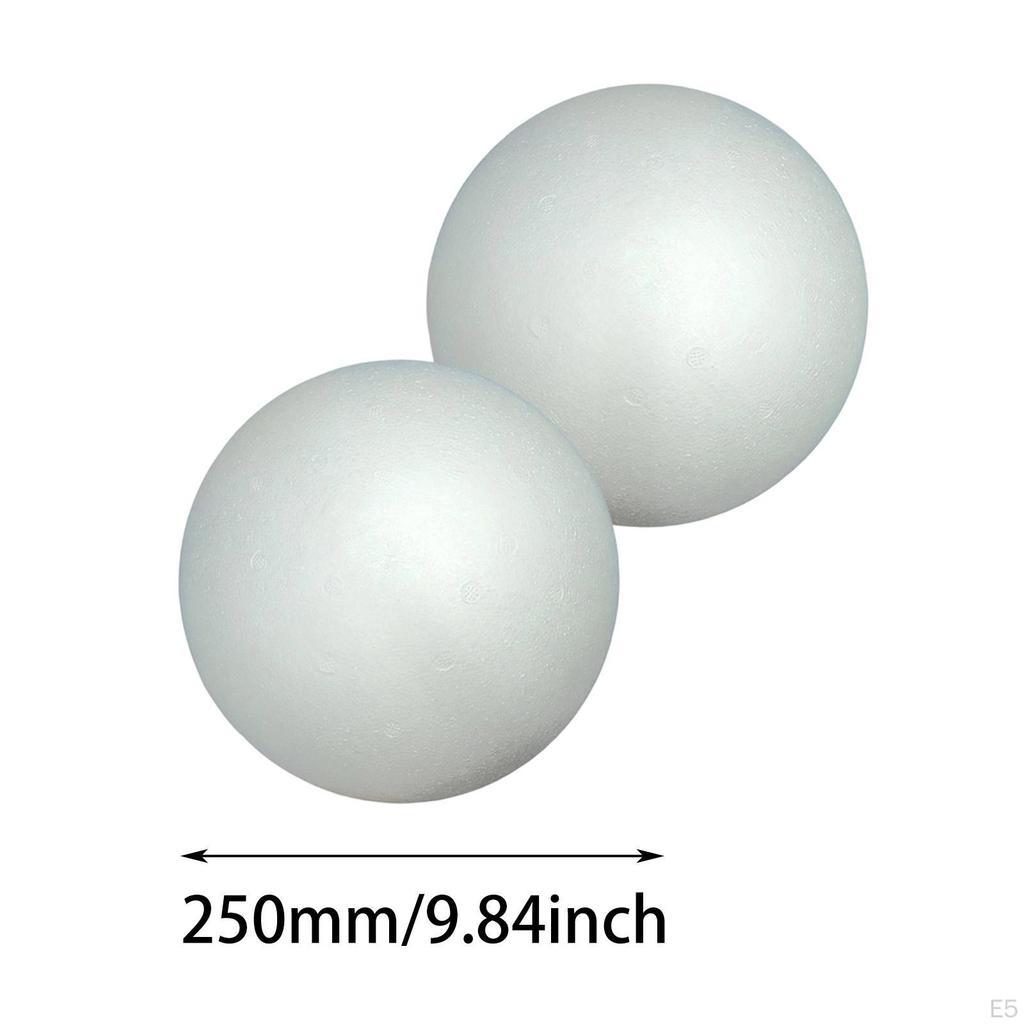 2 Pieces Craft Foam Balls Christmas Pendant Supplies White for Household School Project
