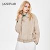 JAZZEVAR Мотоциклетная кожаная куртка Женская свободная и универсальная короткая кожаная куртка из искусственной кожи