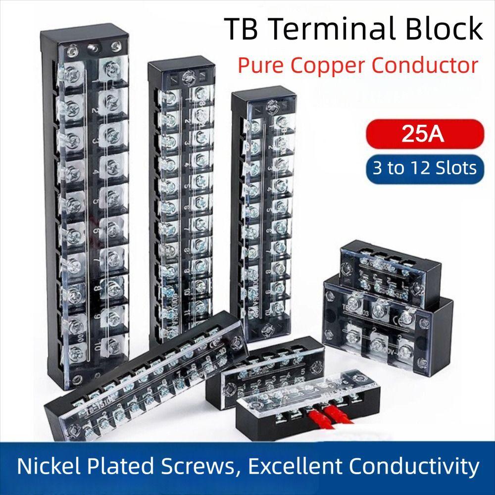 600V Screw Terminal Block 3-20 Positions Fixed Wiring Connector Industrial Wiring