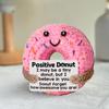 1Pc Positive Energy Funny Doll With Card Knitted Doughnut Handmade Mom's Gifts Crochet Room Decoration