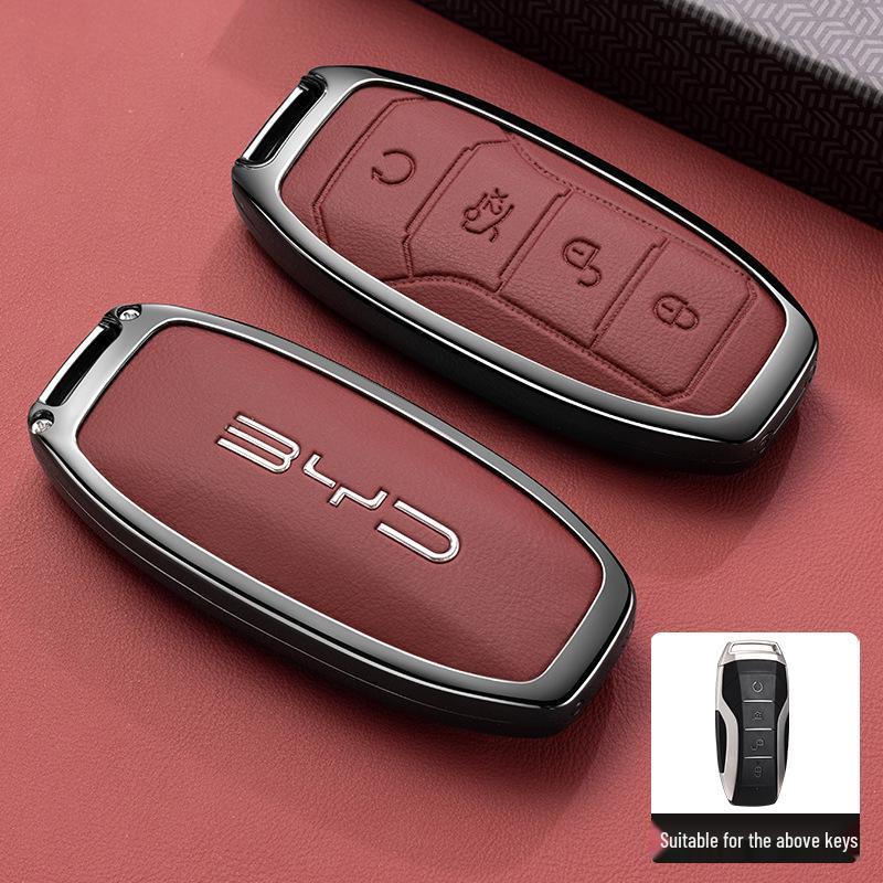 Премиальная сумка для автомобильного ключа с пряжкой для BYD Han, Qin Plus, Song Pro, Tang, Dolphin и E9