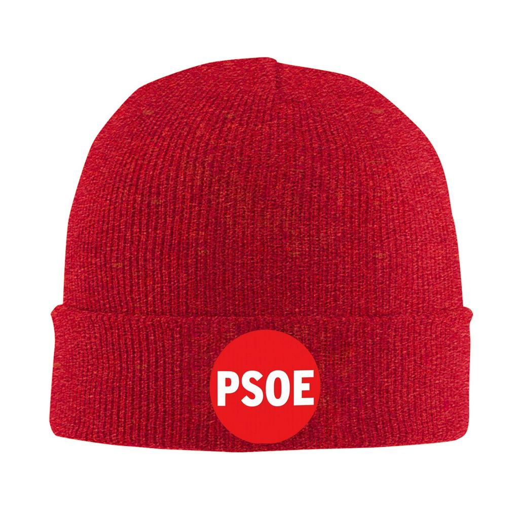 Унисекс Взрослые Шапки с Логотипом PSOE Педро Санчес Испания Y2K Крутая Вязаная Шапка Осенние K-pop Кепки Графичные Теплые Шапки-бини