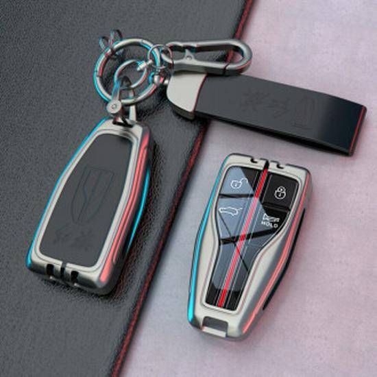 Metal Key Case for Hongqi HS5/HS7/H9 – Unisex Car Key Holder with Shell and Buckle