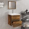 820472 vidaXL Bathroom Cabinet with Mirror Smoked Oak Engineered Wood