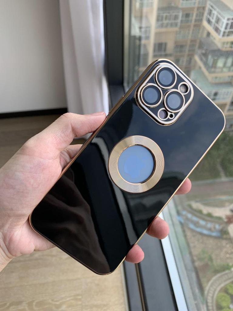 Чехол для iPhone с рисунком линзы зрачка CD для iPhone 11-14 - гальванизированный ТПУ сплошного цвета