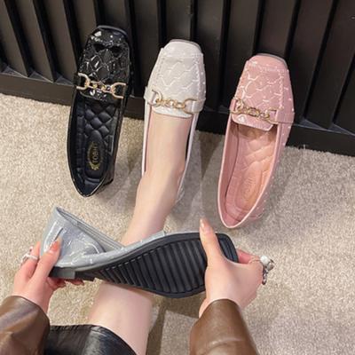 Туфли с квадратным носком из мягкой кожи на мягкой подошве, маленькие кожаные туфли для женщин, туфли с носком во французском стиле, балетки