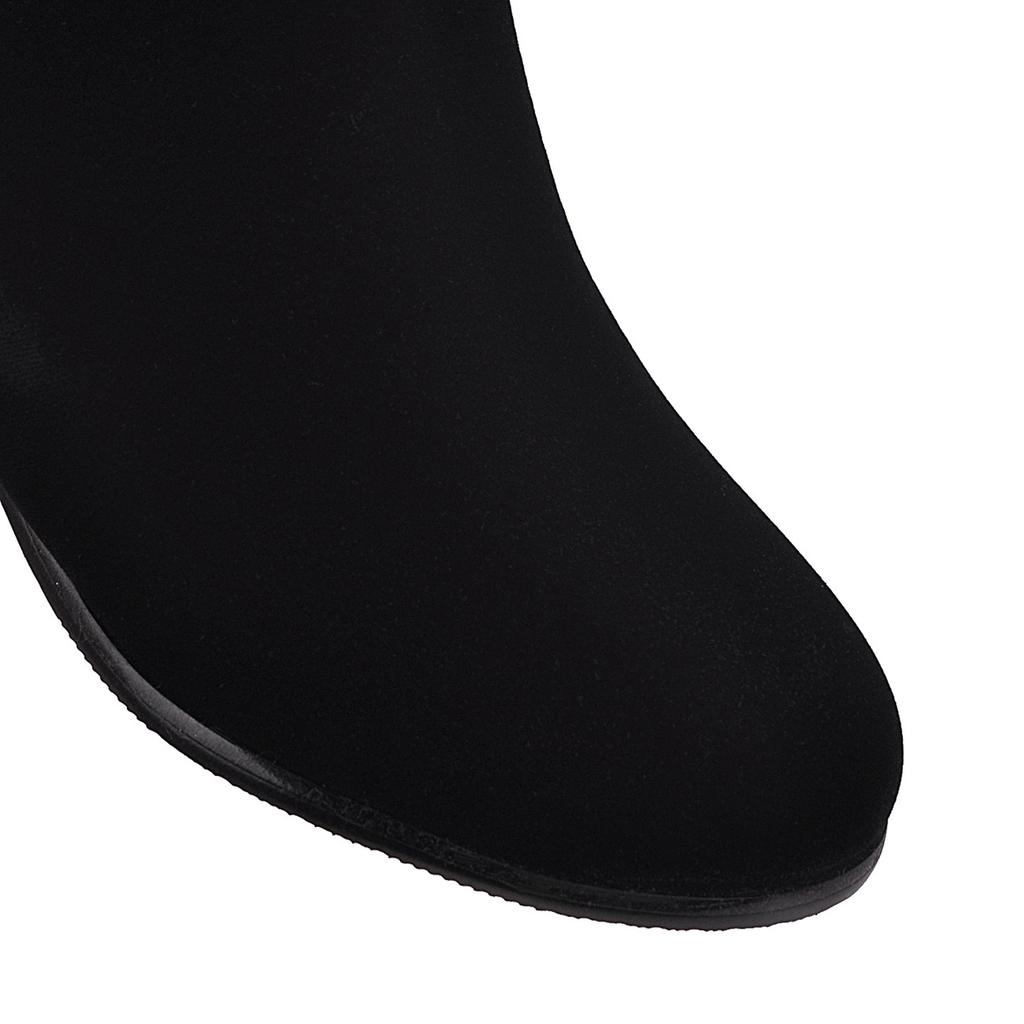 Женские сапоги на высоком каблуке осенне-зимние удобные универсальные сапоги на толстом каблуке большого размера среднего размера