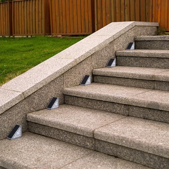 Solar Step Light Super Bright Auto On/Off Rechargeable Easy Installation Warm Ambiance Outdoor IP68 Waterproof Solar-powered Deck Light
