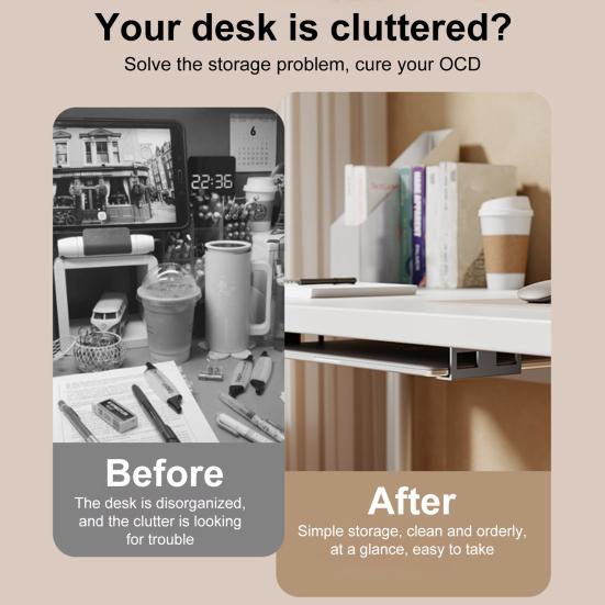 3Pcs Under-Desk Laptop Storage Mount Strong Load-bearing High Stability Easy Installation Laptop Holder Notebook Storage Organizer