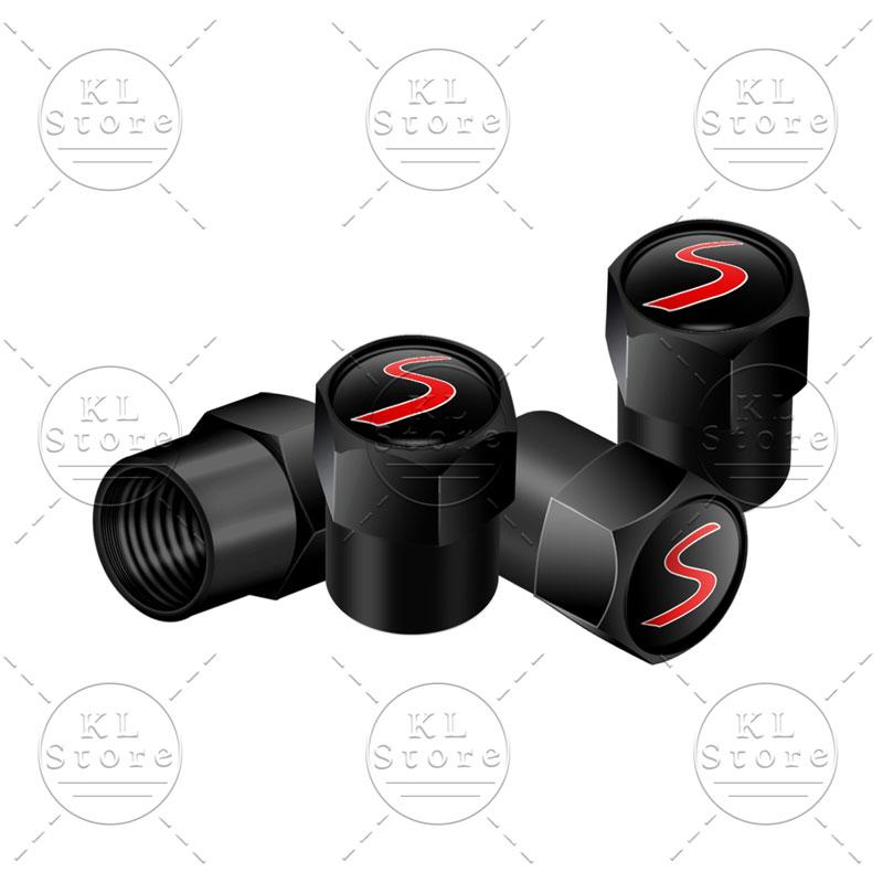 4pcs/set S Logo Car Wheel Tire Valve Air Stem Cap Dustproof Cover For Mini Cooper S Emblem R55 R56 F55 F56 F60 John Cooper Works