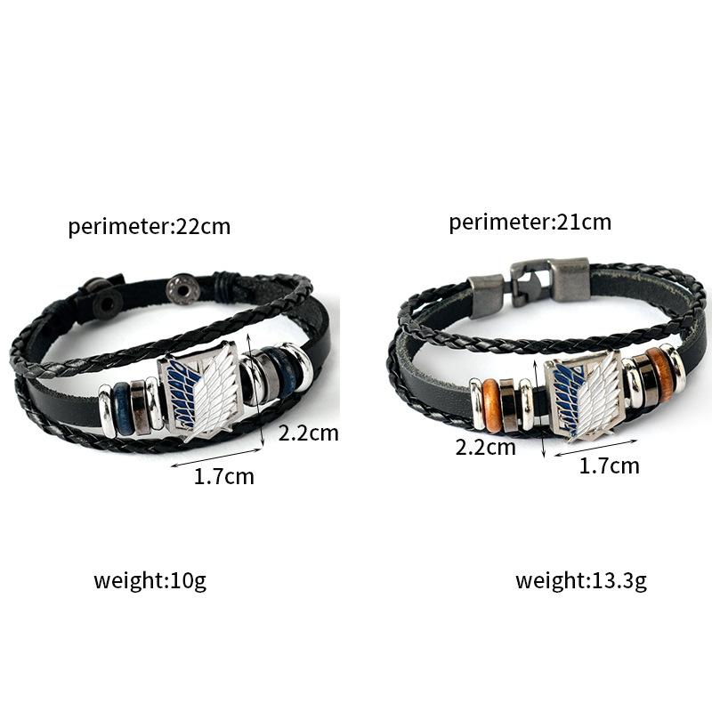 Attack on Titan - Investigation Corps Logo Bracelet - Leather Weaving Handpiece