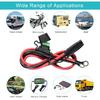 [5 Pack] 2FT SAE To O Ring Terminal Harness 10AWG - Eyelet O-Ring Terminal 10Gauge Harness With 30A Fuse,Battery Trickle Charger Cable For