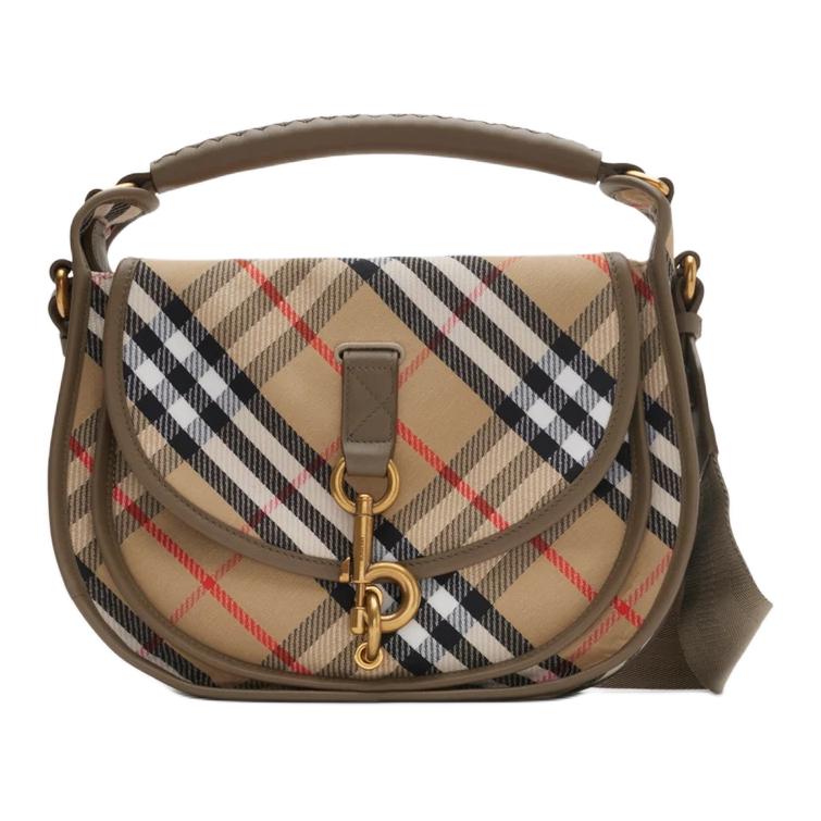 Burberry Gold Hardware Polyester Shoulder Tote Bag Women Handbags Brown 81081201
