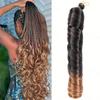 Synthetic Long Loose Braiding Spiral Crochet Hair Extensions Stretched French Curlys Hair End Braids For Women Cosplay Wear