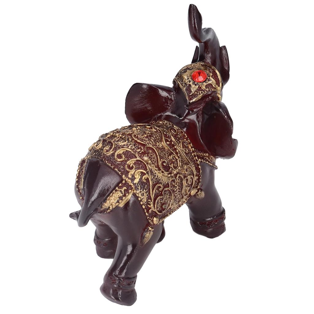 Elephant Figurines Durable Resin Delicate Texture Retro Style Symbolize Power Good Luck Prosperity
