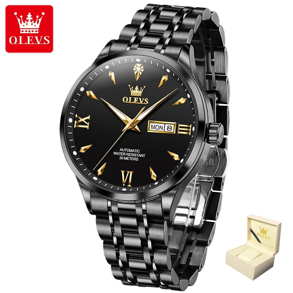OLEVS Men's Watch Automatic Mechanical Watch Simple Luminous Double Calendar High-end Watch