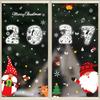 1117 Christmas Stickers Merry Christmas Decals White Snowflake Static Cling Santa Reindeer Snowman Window Decor