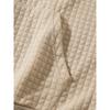 Casual Solid Waffle Half Zip Pocket Long Sleeve Stand Collar Sweatshirt