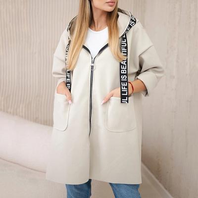 Женский модный повседневный кардиган-жакет однотонного цвета с длинными рукавами