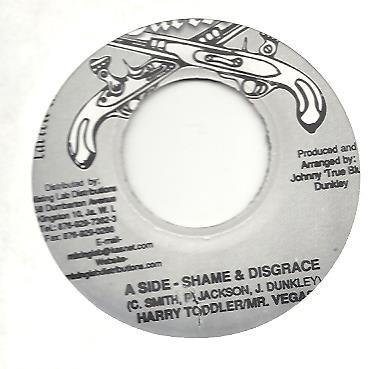 7-дюймовая пластинка HARRY TODDLER / MR. VEGAS / LEEGO - Стыд и Позор / Busam NONE Cartell 2000 Ямайский Регги, Ска и Даб Б/У