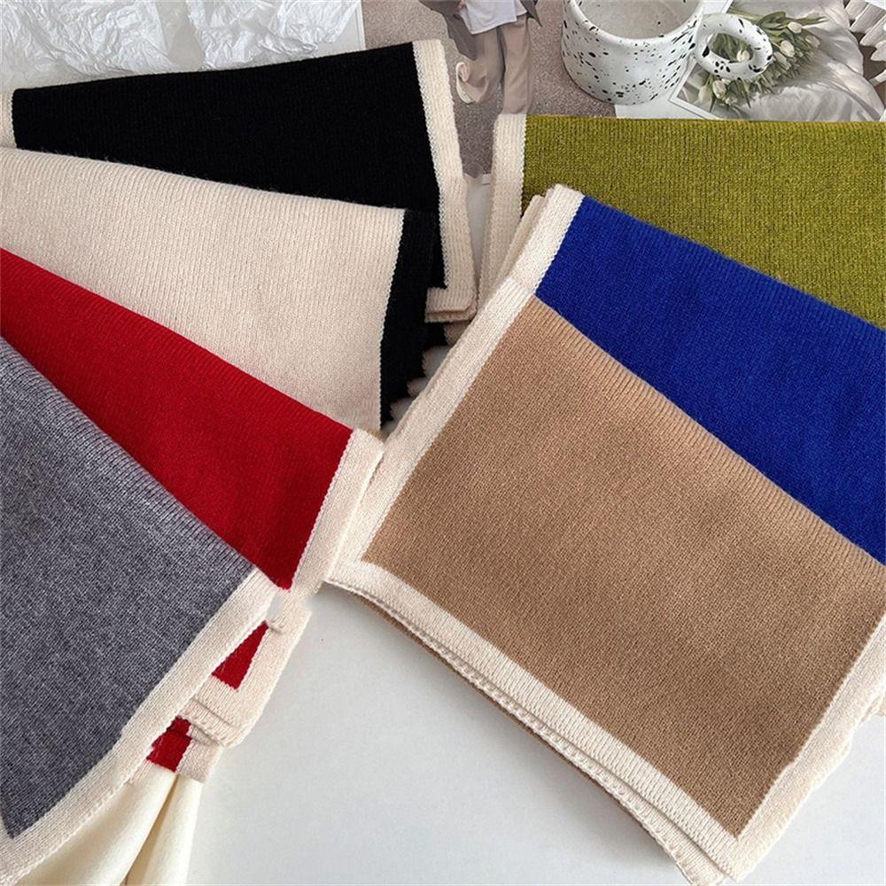 Thick Knitted Scarves Winter Warm Neckerchief Fashion Wool Scarf for Women Female