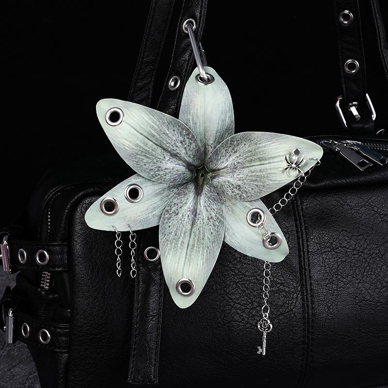 Creative Lily Simulation Flower Keychain Pendant Backpack Decoration Accessories Gifts