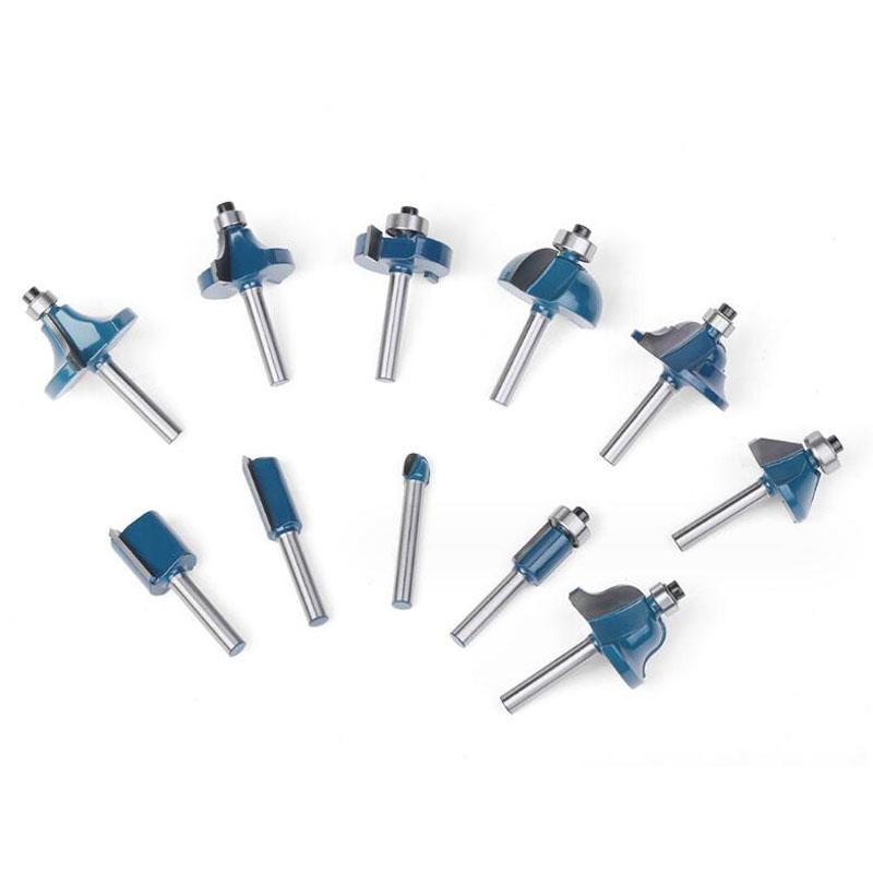 Набор фрез с хвостовиком 6 мм, обрезка, прямой круглый угол, коробка, фрезы для фаски, фрезы, карбид вольфрама, деревообрабатывающие инструменты