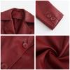 Long Leather Jacket Spring and Autumn Long-sleeved Leather Trench Coat Fashion Female Lapel Single-breasted Jacket