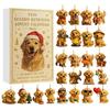 Dog Theme Christmas Advent Calendar With Acrylic Animal Figures For Holiday Gift Giving