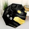 1pc Starry Night Cat Automatic Folding Exquisite Umbrella Portable Collapsible Design, 8-Rib Iron Frame, Durable Fabric,27168