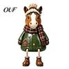 Playful Christmas Tree Hanging Legs Shelf Sitter Figurines, Retro Farm Animal Leg Decor, Pastoral Style Ornaments for Mantel Tabletop Holiday