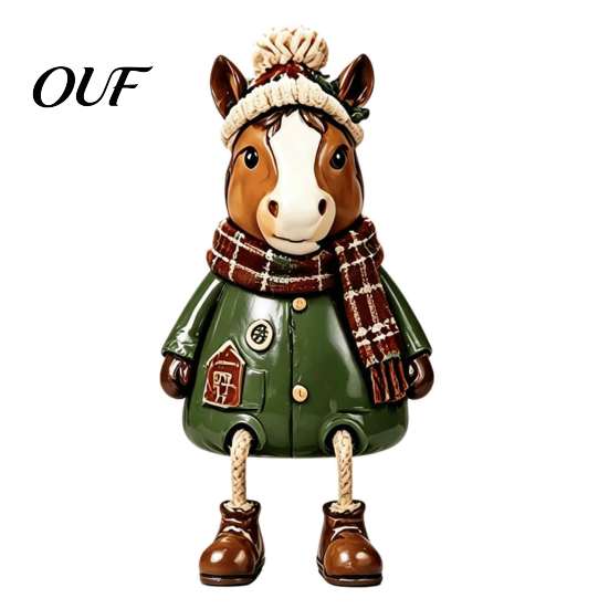 Playful Christmas Tree Hanging Legs Shelf Sitter Figurines, Retro Farm Animal Leg Decor, Pastoral Style Ornaments for Mantel Tabletop Holiday