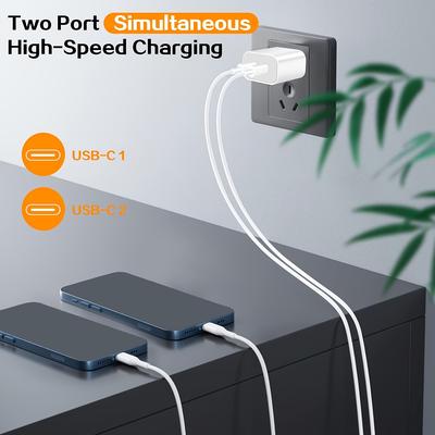 Для iPhone 16 Быстрая зарядка, 20 Вт Двойной порт USB C Зарядное устройство с кабелем USB C для быстрой зарядки 10 футов для iPhone 15 Pro Max/15 Pro/15 Plus