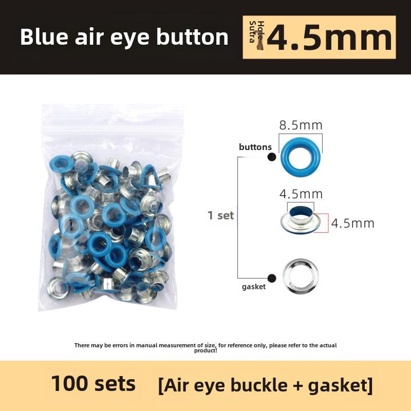 Набор из 200 металлических люверсов 10 цветов диаметром 5 мм с плоскогубцами