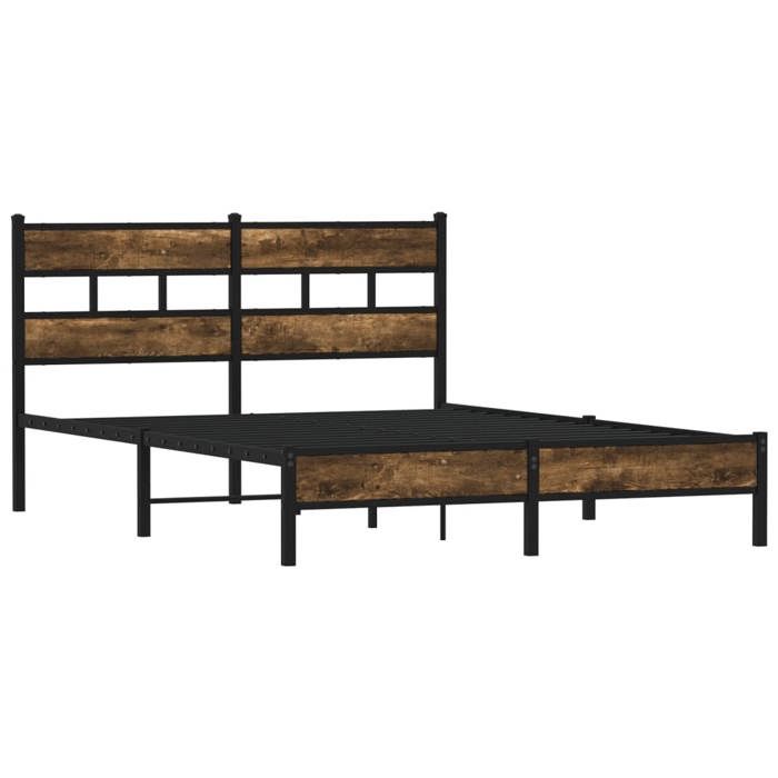 VidaXL Cadre de lit sans matelas avec tête de lit 140x190 cm, lit double, meuble de chambre à coucher, lit d'appoint, lit, 4017200