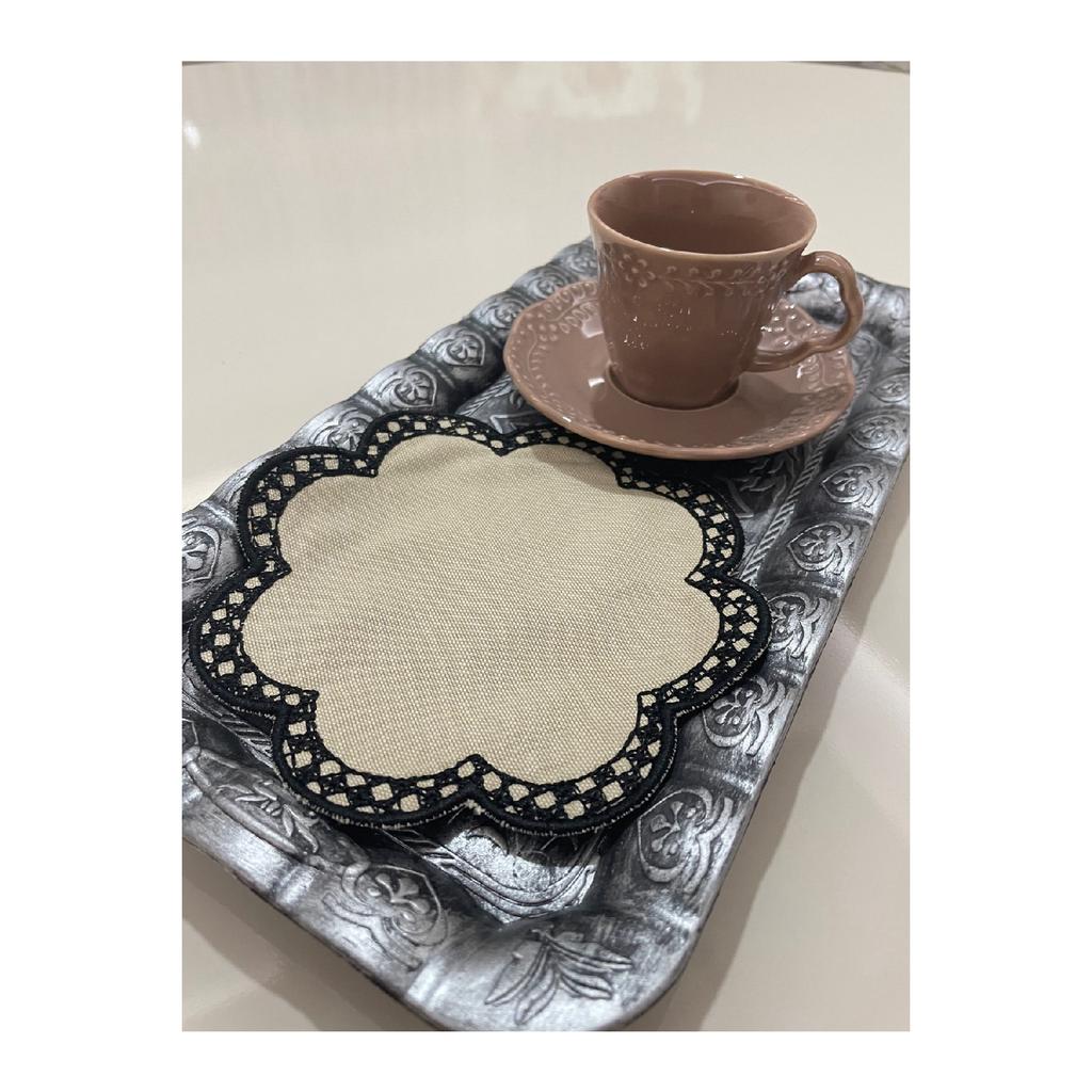 Салфетка для сервировки кофе из фетра с вышивкой крестом, 6 предметов