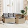 vidaXL 5-Piece Garden Sofa with Beige Cushions Poly Rattan, vidaXL 2-Seater Garden Sofa with Storage & Cushions 3358002