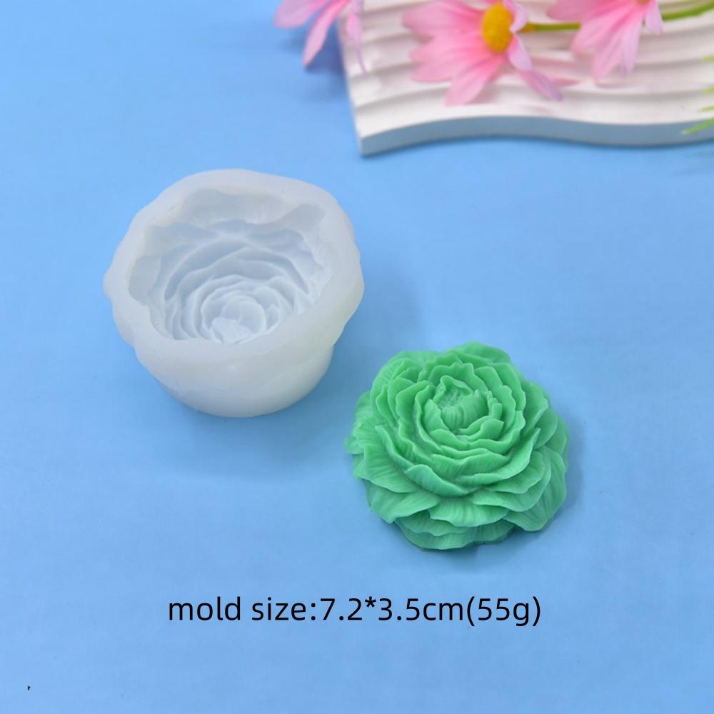 Сделай сам Пион Свеча Силиконовая форма Ручная работа Рельефный Цветочный Ароматное Мыло Смола Гипс Форма Шоколадный Торт Лед Инструмент для выпечки Подарок