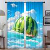 Watermelon Flavor of Summer Shades Anti-mosquito Curtains for Living Room Home Interior Curtains 2 Pieces Partition Curtain