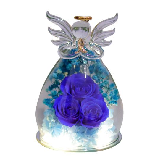 Yousheng Eternal Roses in Angel Glass Cover Настольные консервированные цветы Angel Preserved Roses Рождественские подарки для мамы, бабушки, жены