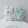 AS KNOW AS Plus (ASKNOW AS PLUS) ZY8576  Souffle Key Ring Pouch, Rabbit, Size F, Ivory and White. Fluffy and Fluffy Plush Toy. Cute Pouch for Small