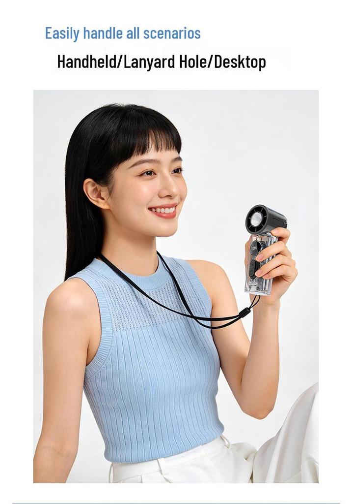 New High-Speed Turbo Mini USB Fan: Silent, Powerful, Long-Lasting, 100-Speed Handheld Cooler