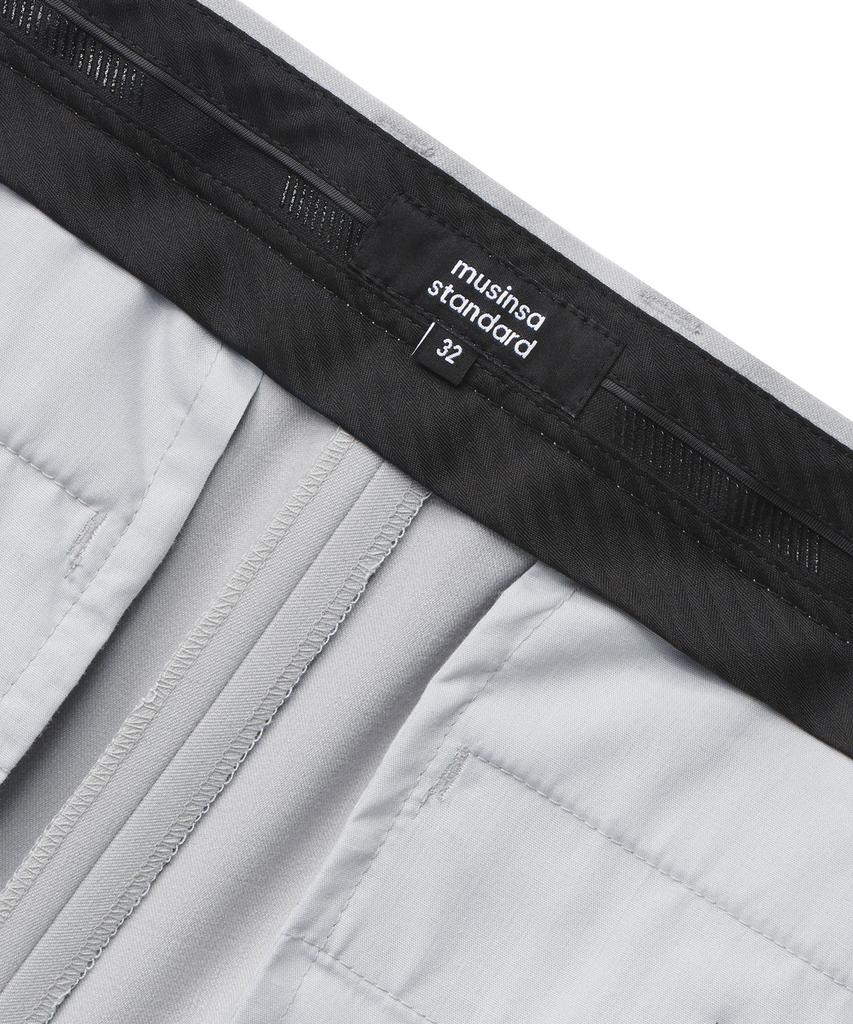 MUSINSA STANDARD Semi-Wide Slit Hidden Banding Slacks [Light Gray]
