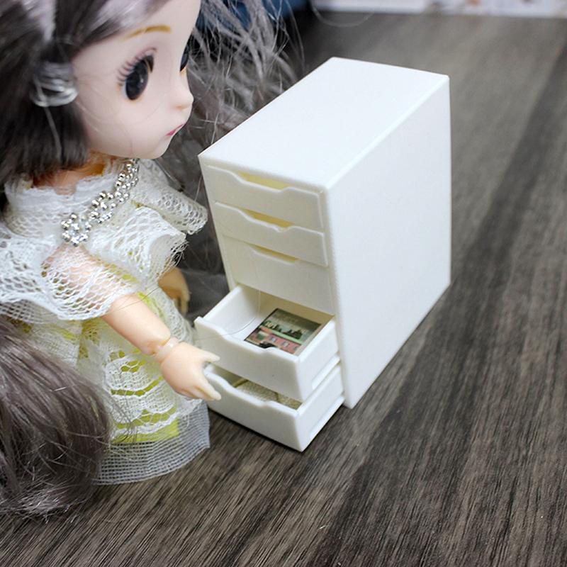 Dollhouse Mini Furniture Drawer Style Five Drawer Cabinet Bedside Table Cabinet Shelf Cupboard Model Dollhouse Furniture Toys