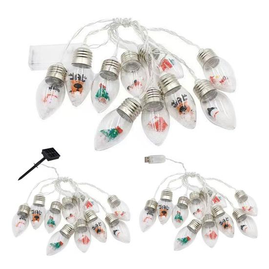 Рождественские светодиодные гирлянды с цветными снежинками для украшения дома