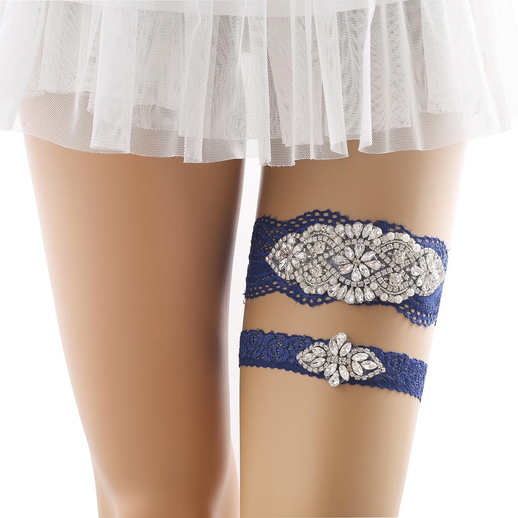 NZUK сексуальные кружевные подвязки со стразами на бедре для девочек Свадебная вечеринка свадебная роза подвязки для ног чулок подтяжки
