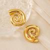 Минималистичные металлические серьги-спирали: Уникальный европейский и американский дизайн, женский нишевый стиль, передовые темпераментные серьги-пусеты.