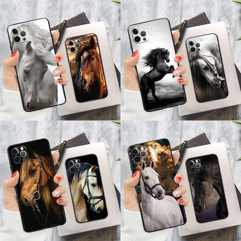 Чехол Животное Лошадь Для iPhone 15 11 12 13 14 Pro Max XS XR X 7 8 Plus 12 13 Mini 16 Pro Max Мягкий Чехол