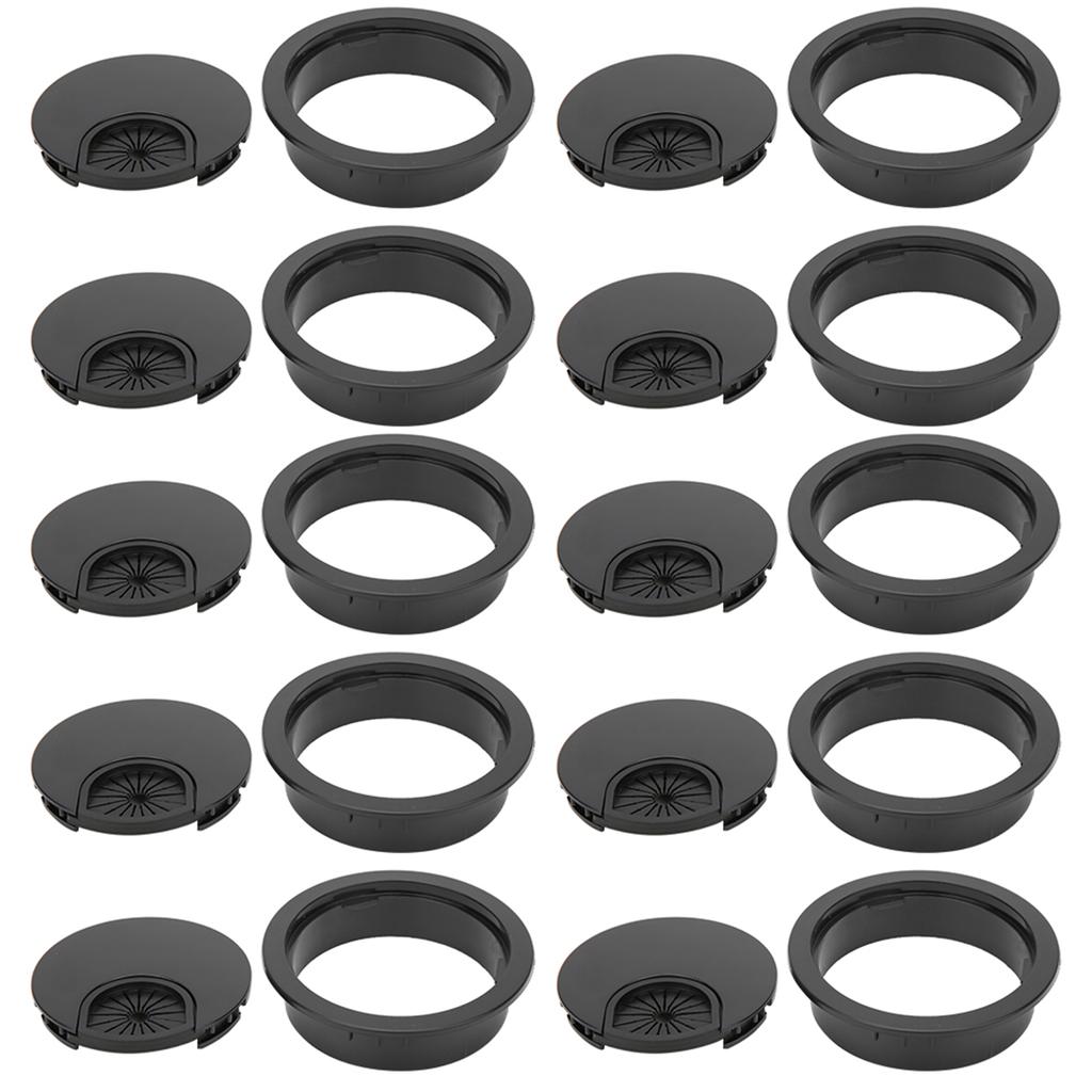 10 шт., люверсы для проводов, ярко-черные, настольный органайзер для отверстий для проводов из АБС-пластика 60 мм